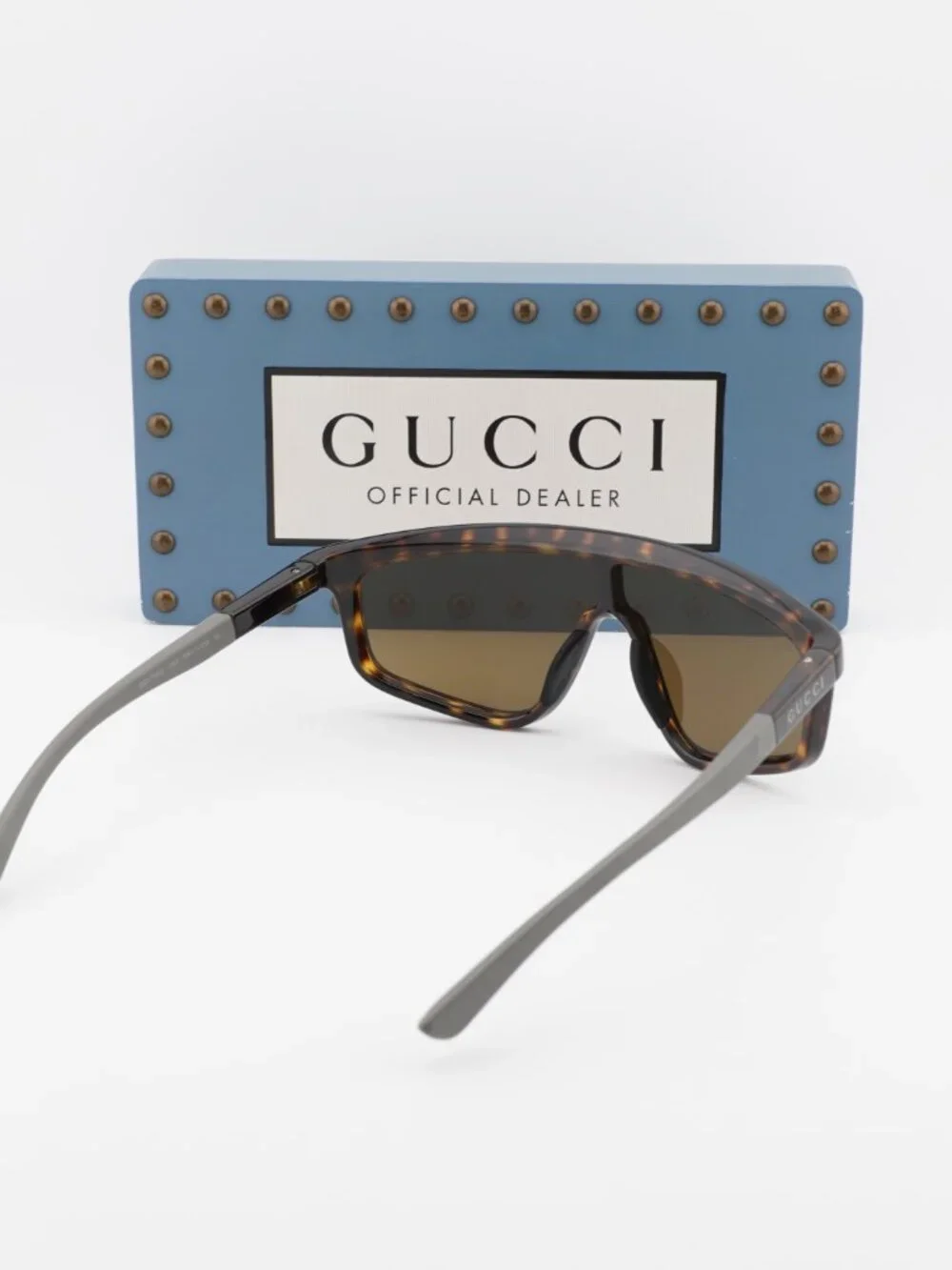Gucci GG1736S 002 Shield Sunglasses - Havana / Brown